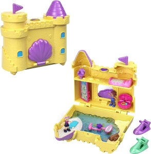 �|�[���[�|�P�b�g �l�` �t�B�M���A �������� Polly Pocket Travel Toy with 2 Micro Dolls, Dolphin Pet & Water Play Accessories, Pocket World Surf �en�f Sandventure Playset �y���s�A���i�z