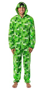 �}�C�N�� �������� �N���[�p�[ Minecraft Creeper Costume Pajama Outfit One Piece Union Suit (Large/X-Large) Green �y���s�A���i�z