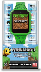 }CN  N[p[ Accutime Microsoft Minecraft Green Educational Learning Touchscreen Smart Watch Toy for Boys, Girls, Toddlers - Selfie Cam, Learning Games, Alarm, Calculator, Step Tracker & more! (Model: MIN4045AZ) ysA