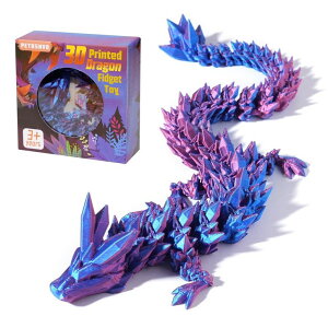 }CN  ender dragon PETBSNVB 12" 3D Printed Dragon, Articulated Dragon, Crystal Dragon, Dragon Fidget Toy, Home Office Decor Executive Desk Toy (Purple) ysAiz