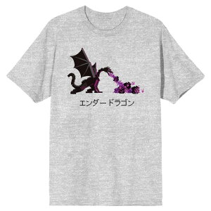 �}�C�N�� �������� ender dragon Minecraft Fire Breathing Ender Dragon Kanji Men's Athletic Heather T-Shirt-XL �y���s�A���i�z