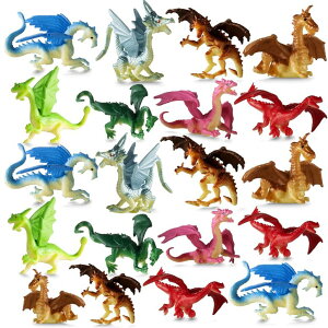 }CN  ender dragon Bedwina Mini Dragon Toy Figures - (Pack of 36) 2 Inch Plastic Rubbery Dragon Figurines in Assorted Colors and Styles - Kids Toys for Birthday Party Favors, Decorations, Cupcake Toppers and Pi?atas ysAi