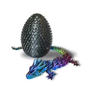 }CN  ender dragon Big 20" Color-Morphing Dragon with Magic Sparkle Egg (Improved Design) Made in USA | Articulated 3D Dragon Eggs with Dragon Inside (RAINBOW & BLACK EGG) ysAiz