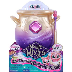 }WbN~NV[Y l` tBMA  Magic Mixies Magical Misting Cauldron with Interactive 8 inch Pink Plush Toy and 50+ Sounds and Reactions, Multicolor ysAiz