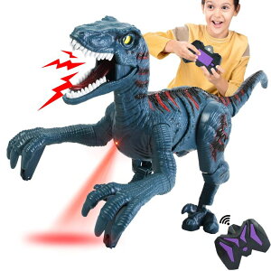 リモコン カー ギフト RC おもちゃ 車 APOBATK Remote Control Dinosaur Toys for Kid - Walking Dinosaur Toys for Boys 5-7,RC Jurassic Velociraptor Toys 8-12,Robot Dinosaur 3-5 with Light Sounds Toys for Boys Age 3+ Rechargeable Blue 【並行