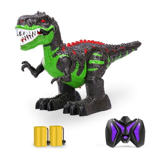 R J[ Mtg RC   TEMI Remote Control Dinosaur Toys for Boys 3 4 5 6 7 8 Years, Electric Stunt RC Walking T-rex Toy with Light and Sounds, Rechargeable Battery, 360° Rotating, Birthday Gift for Kids ysAiz