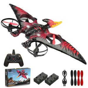 R J[ Mtg RC   Dragon Remote Control Airplane,RC Plane Dinosaur 2.4G 6-Axis Gyro EPP Foam RC Aircraft One Key Take Off 360 Rotation Easy to Fly RC Glider Flying Toys for Kids & Beginners (Red) ysAiz