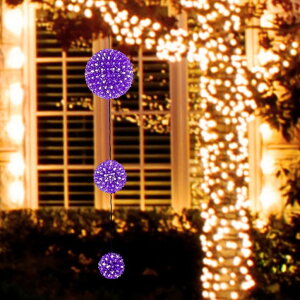 ガーデン インテリア 置物 ライト 噴水 Alpine Corporation 3-Tier Indoor/Outdoor Hanging Christmas Ornaments with Chasing LED Lights 【並行輸入品】