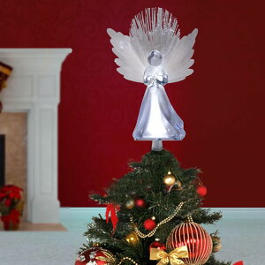 K[f CeA u Cg  Alpine Corporation Angel Tree Topper with Fiber Optic Wings and LED Light ysAiz