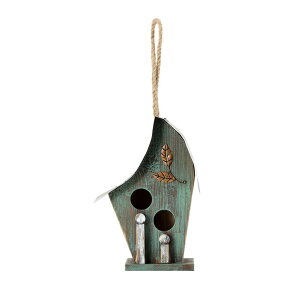 �K�[�f�� �C���e���A �u�� ���C�g ���� Alpine Corporation 12 Tall Outdoor Hanging Wooden Birdhouse, Turquoise �y���s�A���i�z