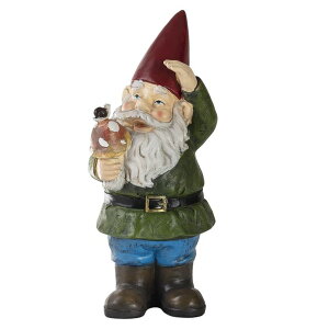 K[f CeA u Cg  Alpine Corporation 12" Tall Outdoor Garden Gnome with Mushroom Yard Statue Decoration ysAiz