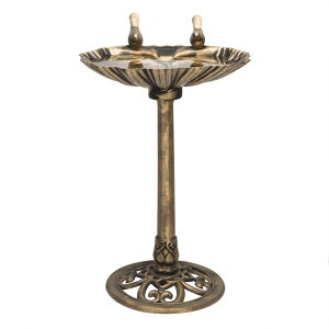 K[f CeA u Cg  Alpine Corporation 31" Tall Outdoor Vintage Birdbath with Bird Figurines Yard Statue ysAiz