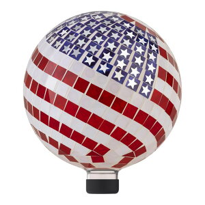 �K�[�f�� �C���e���A �u�� ���C�g ���� Alpine Corporation 10 Diameter Indoor/Outdoor Glass Mosaic Gazing Globe Yard Decoration, Patriotic Design �y���s�A���i�z