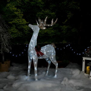 K[f CeA u Cg  Alpine Corporation 50" H Mesh Holiday Reindeer Lawn Decoration with Cool White Lights ysAiz