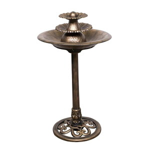 K[f CeA u Cg  Alpine Corporation TEC106-BZ Outdoor Floor 3-Tiered Pedestal Water Fountain with Birdbath, Vintage Waterfall, 35", Bronze ysAiz