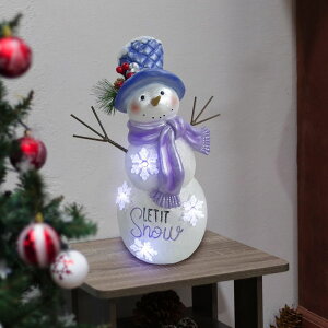 K[f CeA u Cg  Alpine Corporation Lavender Winter Let It Snow Snowman Statue w/Fading LED-Sm ysAiz