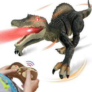 R J[ Mtg RC   TALGIC- Remote Control Dinosaur Robot - Realistic Walking, Roaring, and Spraying Spinosaurus Toys - Light up and Shaking Head and Tail Robot Dinosaur for Kids Ages 3+ ysAiz