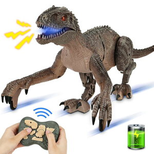 R J[ Mtg RC   19" Remote Control Dinosaur Toys for Kids, 8CH Rechargeable Jurassic Velociraptor Toys Imitates Walking with Light & Roaring - Dinosaur Toys for Kids 4 5-7 8-12 Boys Christmas Birthday Gifts 2023 ys