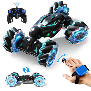 R J[ Mtg RC   Deejoy 1:12 RC Stunt Car, 2.4GHz 4WD Remote Control Gesture Sensor Toy Cars, Double Sided Rotating Off Road Vehicle 360° Flips with Lights Music, for Boys & Girls Birthday ysAiz