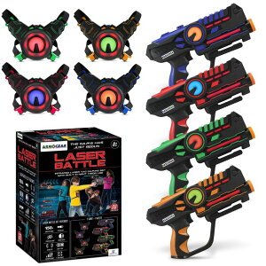 [U[^O [U[e  tFCN ArmoGear Laser Tag Guns Set of 4 - Battery Operated Arcade Games for Home, Indoor/Outdoor Laser Tag - Toy Guns for Kids and Adults - Includes Vests, Up to 16 ft Range - Fun Family Game for y