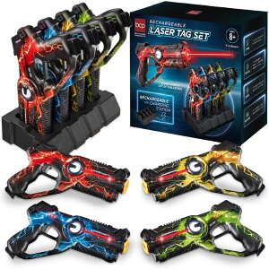 ���[�U�[�^�O ���[�U�[�e �������� �t�F�C�N Best Choice Products Set of 4 Laser Tag Blasters, Rechargeable Infrared Lazer Tag Set & Docking Station, No Vests Needed - Red/Yellow/Blue/Green �y���s�A���i�z