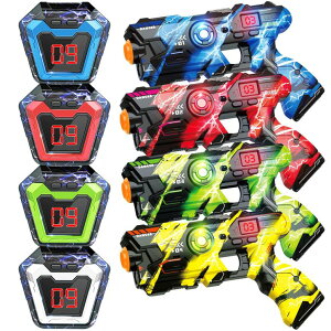 [U[^O [U[e  tFCN OSALON Laser Tag Guns Set of 4 with Digital LED Score Display Vest Infrared Multi-Function Laser Tag Guns,Fun Outdoor Toys for Kids Ages 6 7 8 9 10 11 12+ Years Old Boys Girls Teens Birthda y