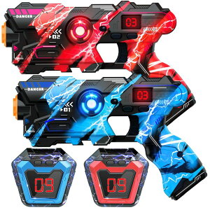 [U[^O [U[e  tFCN OSALON Laser Tag Guns Set of 2 with Digital LED Score Display Vest Multi-Functional Laser Tag Fun Indoor&Outdoor Toys for Kids Ages 8 9 10 11 12+ Years Old Boys Girls Teens Adults Birthday y