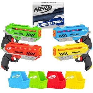 [U[^O [U[e  tFCN Nerf Laser Strike 4 Player Laser Tag Game Pack Complete with 4 300ft Range Blasters & 4 Holsters - Indoor or Outdoor Play Arcade Games, Toys for Kids & Family ysAiz