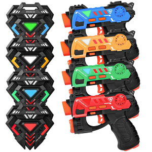 [U[^O [U[e  tFCN KIZJORYA Laser Tag Guns Set of 4, Laser Tag for Boys Age 8-12 with 4 Infrared Vests & 4 Laser Guns, Multi Players Sports & Outdoor Play Toys, Outside Activity Backyard Games ysAiz