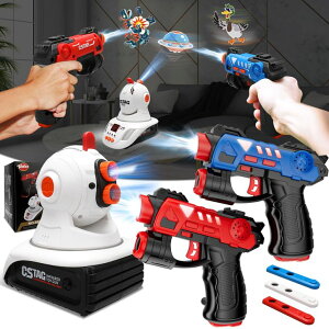 ���[�U�[�^�O ���[�U�[�e �������� �t�F�C�N VATOS Infrared Laser Tag Set with Projector - 2 Player Infrared Mini Laser Tag Guns for Kids Boys 3+, Indoor/Outdoor Exciting Game Perfect Family Activity Toy for Kids Age 4 5 6 7 Boys Girl �y