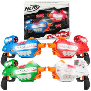 [U[^O [U[e  tFCN NERF Laser Vision 4 Player Laser Tag Game with Laser Vision Technology, See-in-the-Dark Blasters - Indoor or Outdoor Play Arcade Games, Toys for Kids & Family ysAiz
