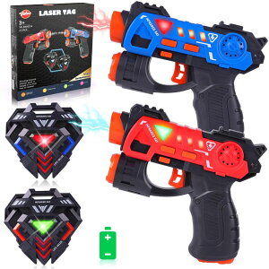 [U[^O [U[e  tFCN VATOS Laser Tag Guns Set, Infrared Mini Laser Tag for Kids with Badges 2 Pack, Laser Tag Game 2 Players Indoor Outdoor, Laser Tag Blaster, Group Activity Fun Toy for Kids Age 4 5 6 7 Boys G y