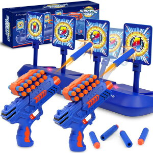 [U[^O [U[e  tFCN GMAOPHY Digital Shooting Targets with 2 Foam Dart Toy Blaster, Kids Shooting Game Toys, Electronic Scoring Auto Reset 4 Targets, Birthday for Ages 5 6 7 8 9 10+ Years Old Kids Boys Girls y