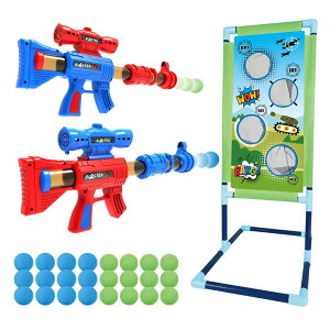 [U[^O [U[e  tFCN SpringFlower Shooting Game Toy for 5 6 7 8 9 10+ Years Olds Boys,2pk Foam Ball Popper Air Toy Guns with Standing Shooting Target,24 Foam Balls, Ideal Gift ysAiz