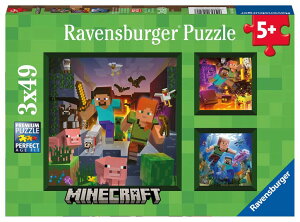 }CNtg }CN Ravensburger Minecraft Biomes - 3 x 49 Piece Jigsaw Puzzle Set for Kids | Unique Puzzling Experience | Perfect Interlocking Fit | Ideal Educational Toy for Ages 4-8 ysAiz