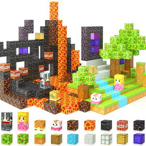 }CNtg }CN Magnetic Blocks - Build Mine Magnet World Magic Portal Forest Edition, Magnet Building Blocks Kids Toys for Ages 5-7 Toddler Toys Creative Sensory Toys for 3+ Years Old Boys Girls Kids Games Gifts ysAiz