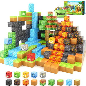 }CNtg }CN Dinosaur Toys Magnetic Blocks-Build Mine Magnet World Volcano Edition Kids Toys for 3+ Year Old Boys and Girls Building Blocks Toddler Toys Games Through Jurassic Learning Sensory Toys Gifts ysAiz