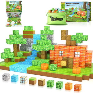 �}�C���N���t�g �}�C�N�� Magnetic Blocks-Build Mine Magnet World Pumpkin Edition Kids Games Toys for Boys Girls 3+ Years Old Magnetic STEM Construction Toys Ages 4-6 6-8 5-7 for Halloween Birthday Gifts �y���s�A���i�z