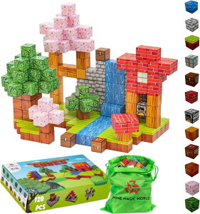 }CNtg }CN Magnetic Blocks Building Toys 120PCS - Build Mine Magnet World Set, Buildable Game Elements Gifts Toys for 5-7 Year Old Boys & Girls, STEM Montessori Sensory Cubes for Toddler ysAiz