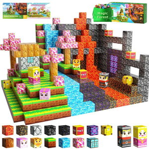 }CNtg }CN 100PCS Magnetic Blocks, Build Magnet World Magic Forest Set for Boys & Girls Age 3-5 6-8, Magnetic Tiles 1" Building Blocks Toddler Toys STEM Sensory, Creative Kids Games Kids Toys ysAiz