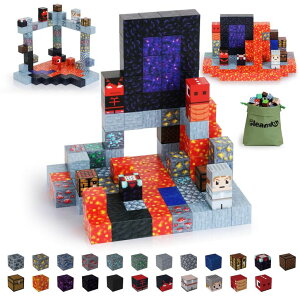 }CNtg }CN Gleamkid 115PCS Magnetic Blocks - Building Toys for Boys Girls 3+, with 20 Unique Patterns, Lava Rivers, Volcanoes, & Dragons, STEM Sensory Toys for Kids Boys Girls Ages 3 4 5 6 7 8 9 Birthday Gifts ysAiz