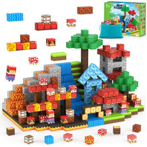 �}�C���N���t�g �}�C�N�� TENYEAH Magnetic Blocks Game - Build Mine Magnet Video Game World Adventure Set for Toddler, Super Bro Magnetic Set Elements Toys Gift for Boys & Girls Kids 3+ �y���s�A���i�z