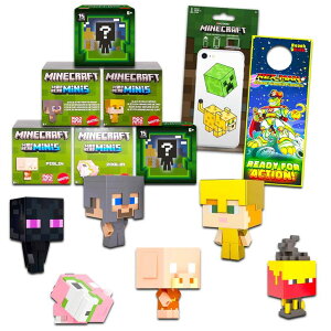 }CNtg }CN Minecraft Mini Figures Set for Kids - Minecraft Party Favors Bundle with 6 Minecraft Mob Head Minis Action Figures for Kids Plus Decal, More | Minecraft Miniature Figurines Set ysAiz