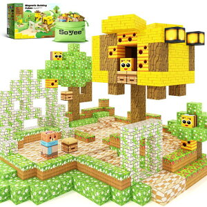 }CNtg }CN Magnetic Blocks Building Toys - Build Mine Magnet World Bee Cottage Building Set Kids Toys for Ages 3-12 STEM Sensory Toys Buildable Game Elements Gifts Toys for 3+ Year Old Boys & Girls ysAiz