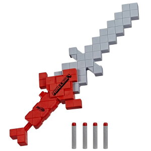 }CNtg }CN Nerf Minecraft Heartstealer Toy Sword, Blasts Darts, Includes 4 Elite Foam, Design ysAiz