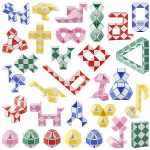 }CNtg }CN Ganowo 30 Pack Party favor, Medium Fidget Snake Cube Twist Puzzle Toys for Kids Teens Stocking Stuffers Bulk Birthday Party Supplies Goodie Bags Fillers, Random Colors ysAiz