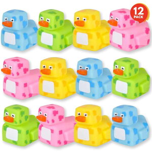 �}�C���N���t�g �}�C�N�� ArtCreativity 2.25 Inch Pixelated Rubber Duckies, Pack of 12, Cute Duck Bath Tub Pool Toys in Assorted Colors, Fun Decorations, Carnival Supplies, Party Favor or Small Prize �y���s�A���i�z