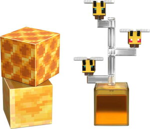 }CNtg }CN Minecraft Craft-A-Block Bess Figure, Authentic Pixelated Video-Game Characters, Action Toy to Create, Explore and Survive, Collectible Gift for Fans Age 6 Years and Older ysAiz
