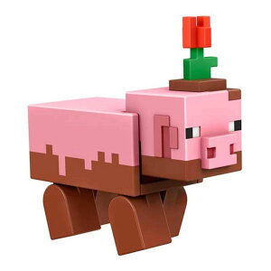 �}�C���N���t�g �}�C�N�� Minecraft Craft-A-Block Muddy Pig Figure, Authentic Pixelated Video-Game Characters, Action Toy to Create, Explore and Survive, Collectible Gift for Fans Age 6 Years and Older �y���s�A���i�z