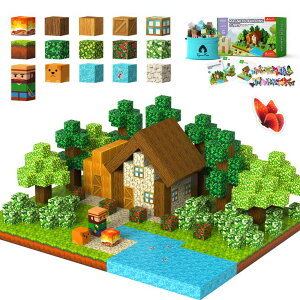 }CNtg }CN VigorFun Magnetic Blocks, 165 PCS Mine Forest Cabin Magnet World Building Set- STEM Montessori Sensory Toys for Toddlers Boys Girls Birthday Gifts, Construction Toys for 3 4 5 6 7 8 Year Old Kids ysAiz